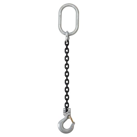 Us Cargo Control 5/8" x 10' - Crosby Single Leg Chain Sling w/ Sling Hook - Grade 100 58G100SOS-10-CR
